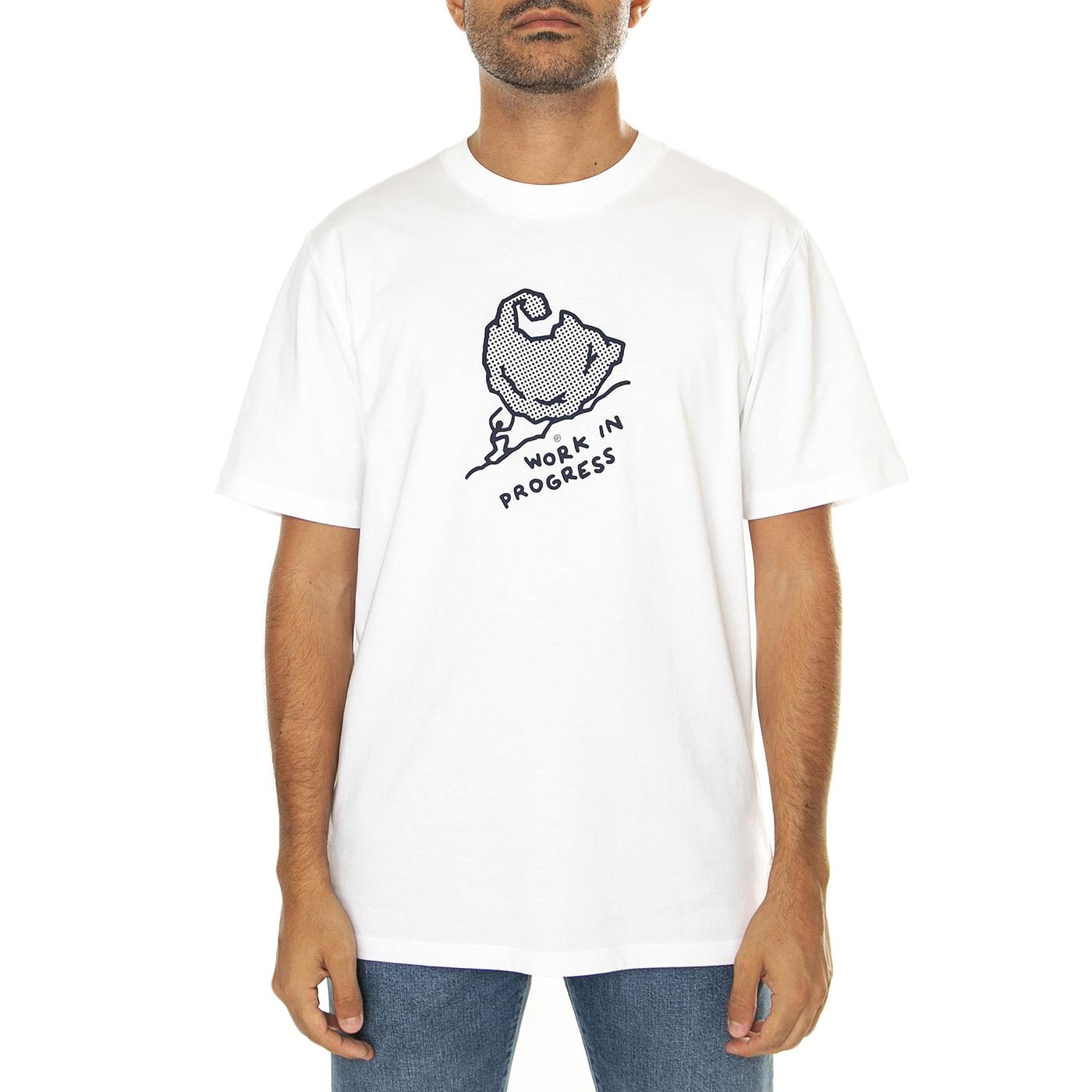 S/S Move On Up T-Shirt White / Black - Maglietta Girocollo Uomo Bianca I033988.00AXX  CARHARTT WIP 