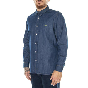 M' Camicia M/L CH0197-QJH Blue Shirt - Camicia Denim Jeans Uomo Blu CH0197-QJH  LACOSTE 