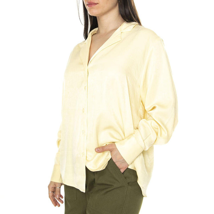 Camisa fluida satinada amarilla Yellow Shirt - Camicia Donna Gialla 11253WILD  WILD PONY 