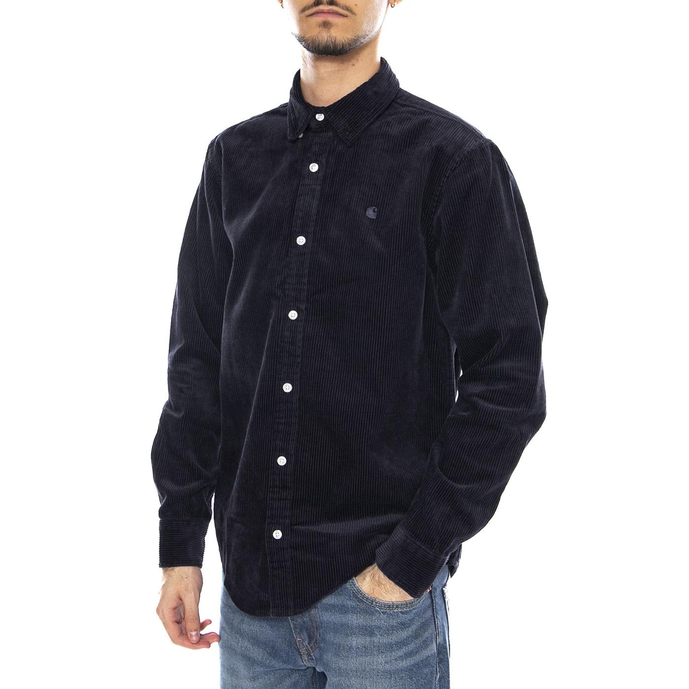 L/S Madison Cord Shirt Dark Navy / Dark Navy -- Camicia Uomo Blu Scuro I029958.0FHXX . CARHARTT WIP 