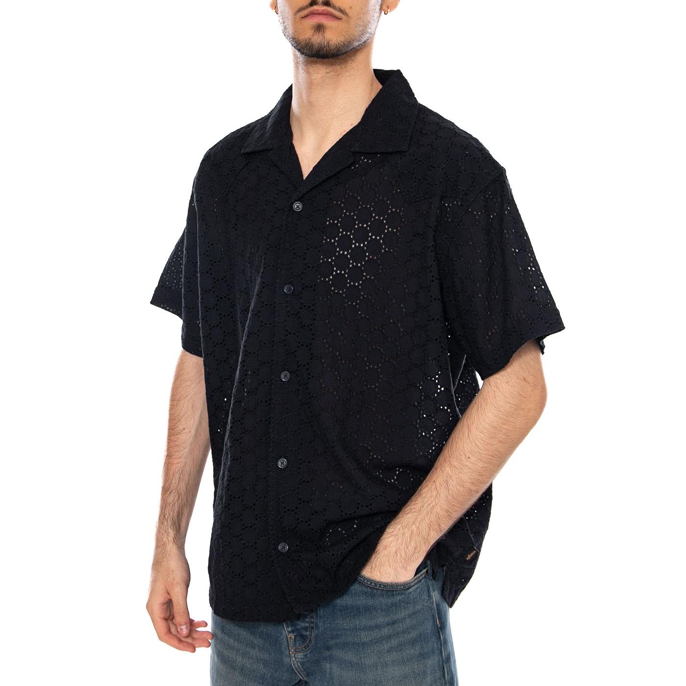 SS RESORT SHIRT DARK NAVY - Camicia Maniche Corte Uomo Blu 112378062 BL WRANGLER 