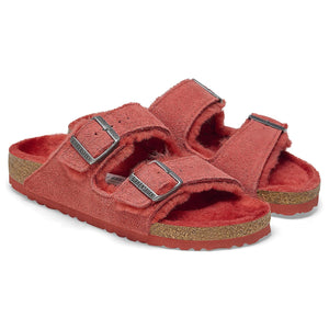 W' Arizona Shearling Sienna Red, Suede Leather Sandals - Sandali Donna Rossi 1025710  BIRKENSTOCK 