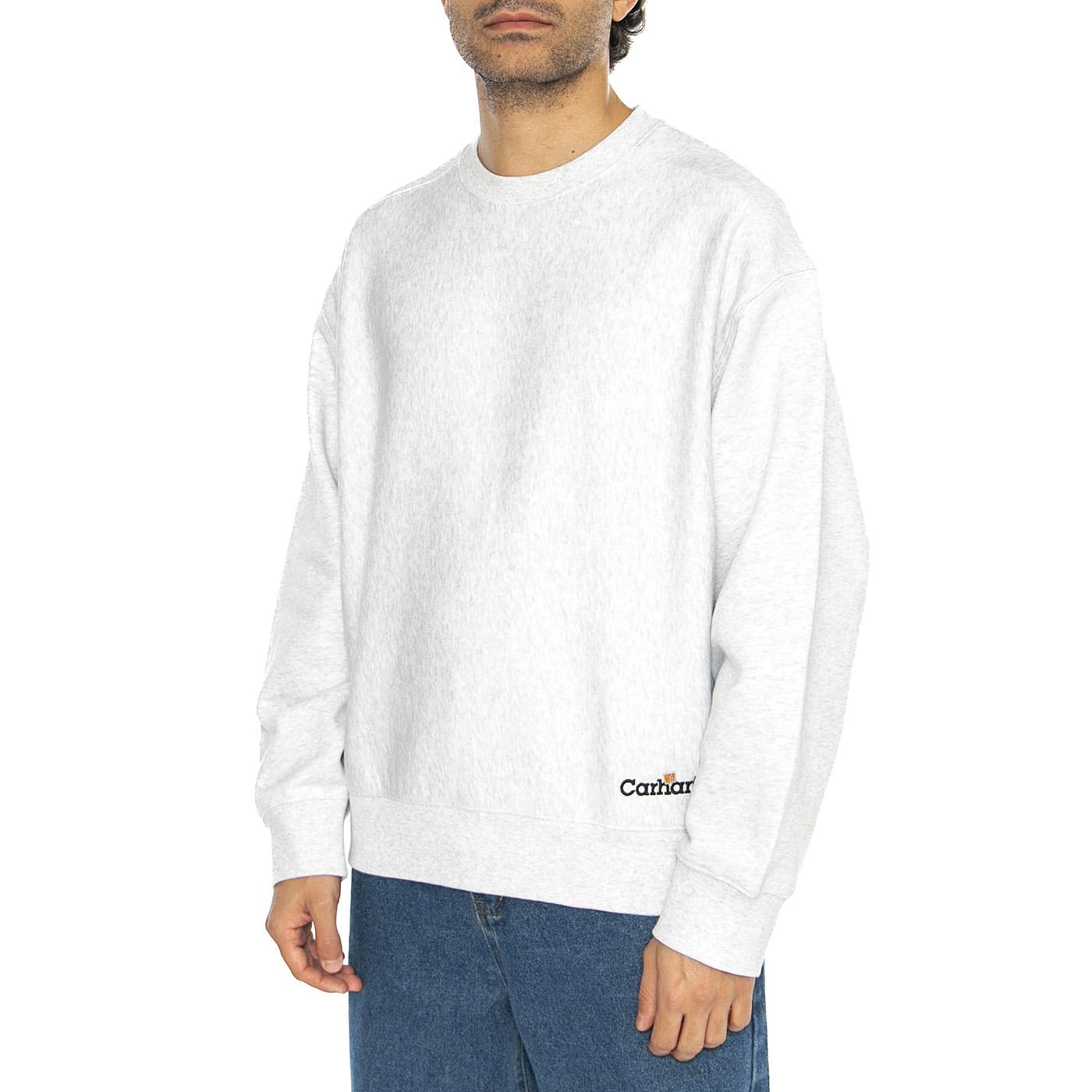Label Script Sweat Ash Heather - Felpa Girocollo Uomo Grigia I034429.482XX  CARHARTT WIP 