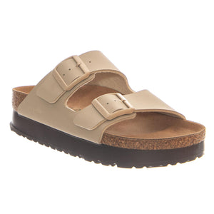Arizona Platform Vegan Birko Flor Narrow Fit Sandcastle - Sandali Donna Beige 1031261 SDL BIRKENSTOCK 