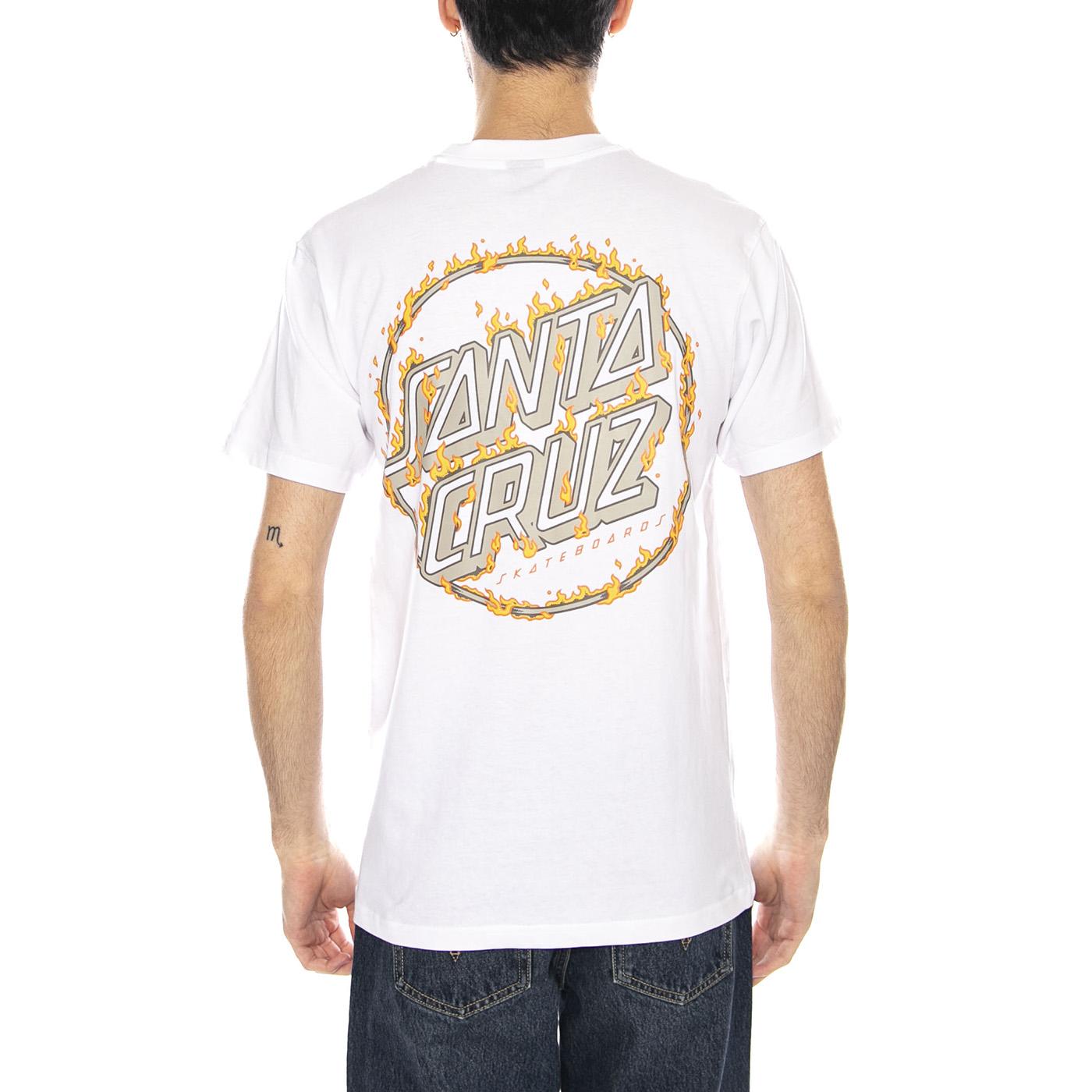 Burnt Opus OVRSZD -- Maglietta Uomo Bianca SCA-TEE-12909 White SANTA CRUZ 