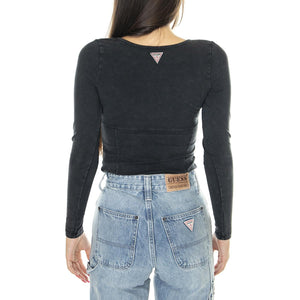 Go Harper Washed Ls Bodysuit Jet Black Multi - Body Donna Nero W3BP09K1D80-JTMU  GUESS ORIGINALS 