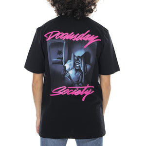 Mens Boring Night T-Shirt - Black - Maglietta Girocollo Uomo Nera 0246BLK . DOOMSDAY 