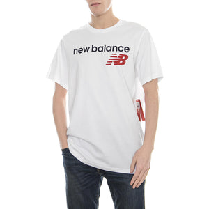 MT73581 NB ATHLETICS MAIN LOGO TEE White - T-Shirt MC NBMT73581WT  NEW BALANCE 