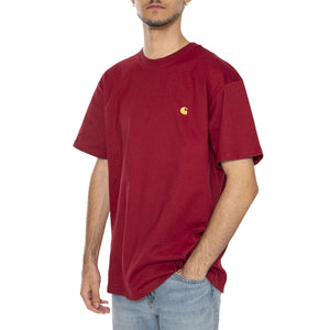 S/S Chase T-Shirt Scarlet / Gold - Maglietta Girocollo Uomo Rossa I026391.30QXX  CARHARTT WIP 