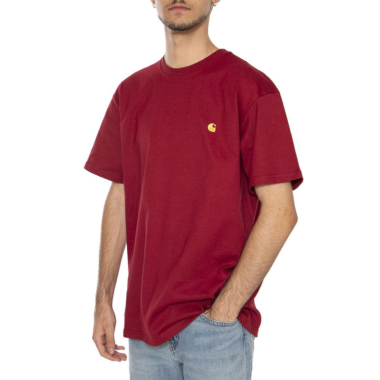 S/S Chase T-Shirt Scarlet / Gold - Maglietta Girocollo Uomo Rossa I026391.30QXX  CARHARTT WIP 