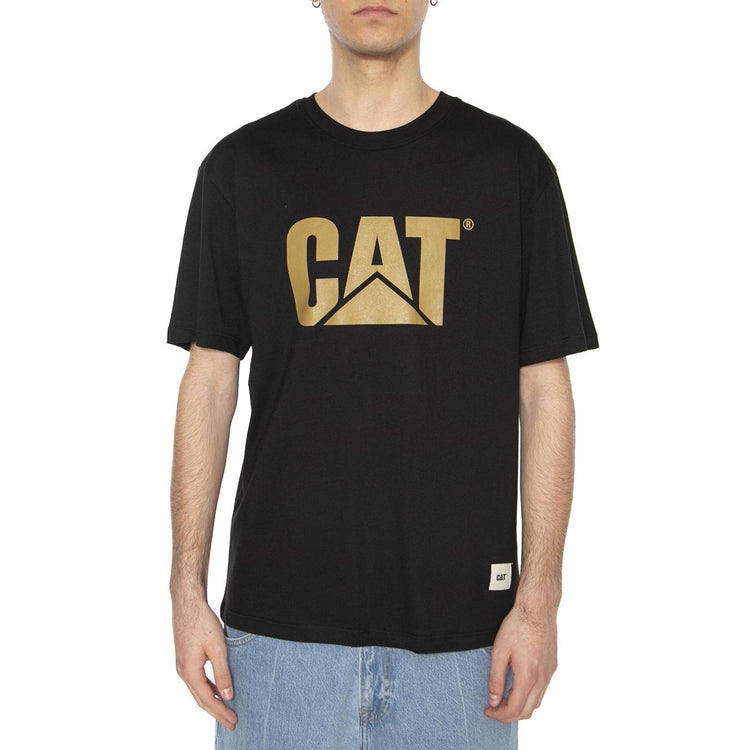 Logo T-Shirt Black - Maglietta Girocollo Uomo Nera 6010111-10158  CAT 