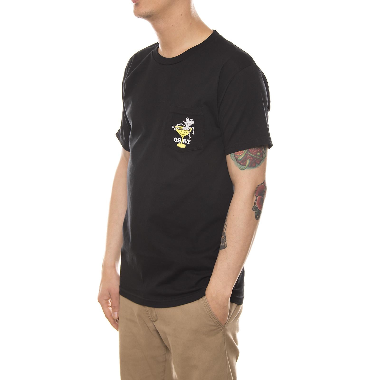 RAT POISON PREMIUM POCKET S/S TEE BLACK 165371408-BLK  OBEY 