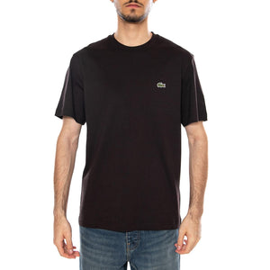 T-SHIRT BLACK - Maglietta Maniche Corte Uomo Nera TH7318 3LA LACOSTE 