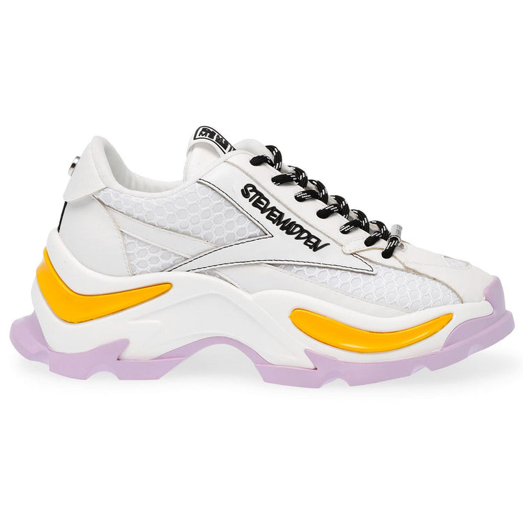 Zoomz White / Lavend - Scarpe Stringate Profilo Basso Donna Bianche / Multi SMPZOOMZ-WHT  STEVE MADDEN 