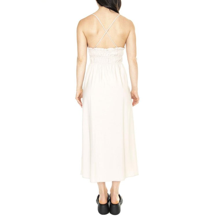 Vestido Midi Satinado Tirantes Blanco - Abito Donna Bianco 41W/11238  WILD PONY 