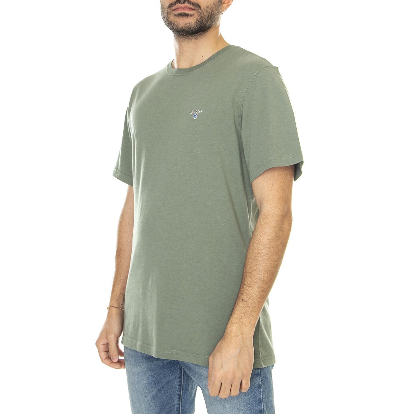 Tartan Sports Tee Agave Green - Maglietta Girocollo Uomo Verde MTS0670-GN49-SS23  BARBOUR 