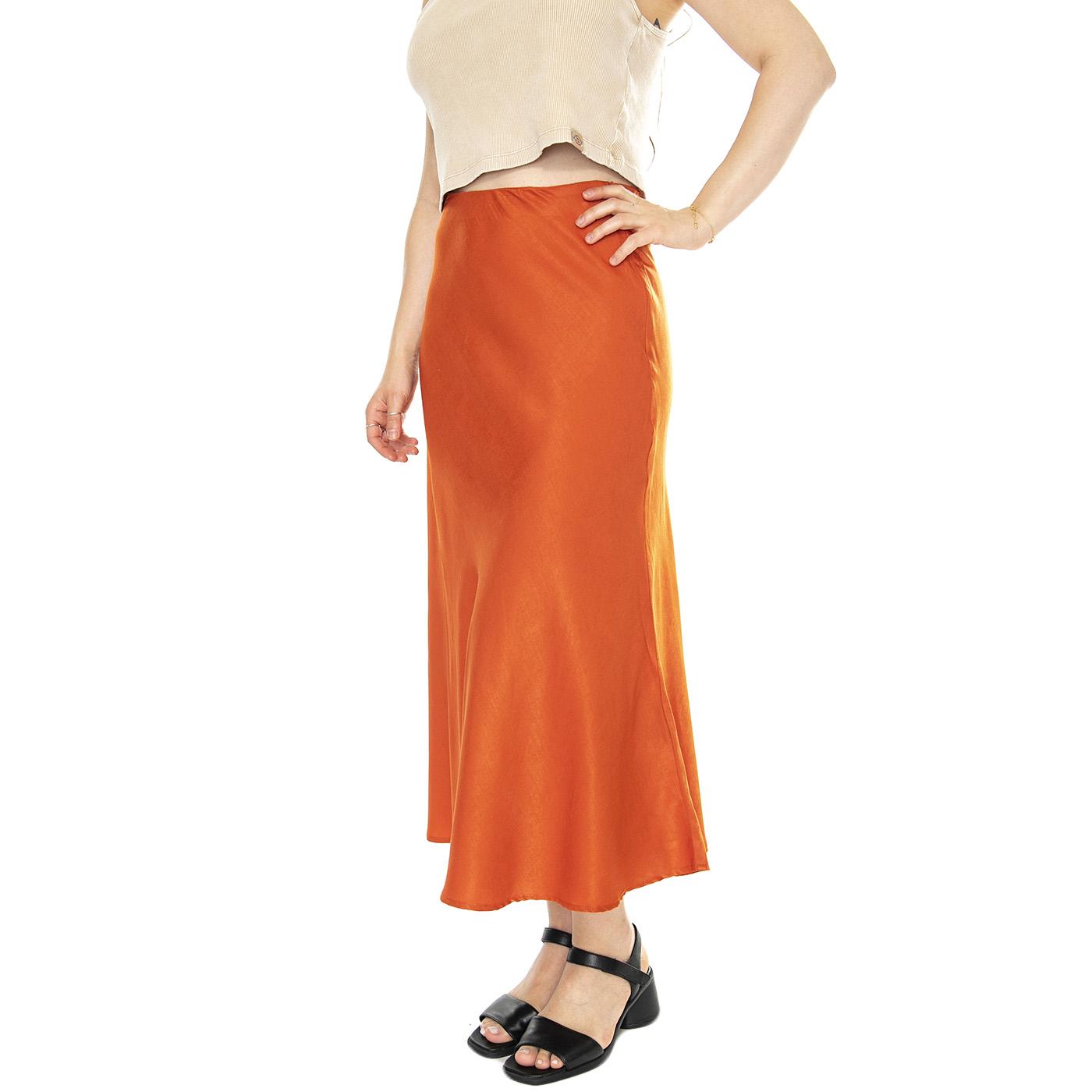 Falda midi satinada roja Red Skirt - Gonna Rossa 11220  WILD PONY 