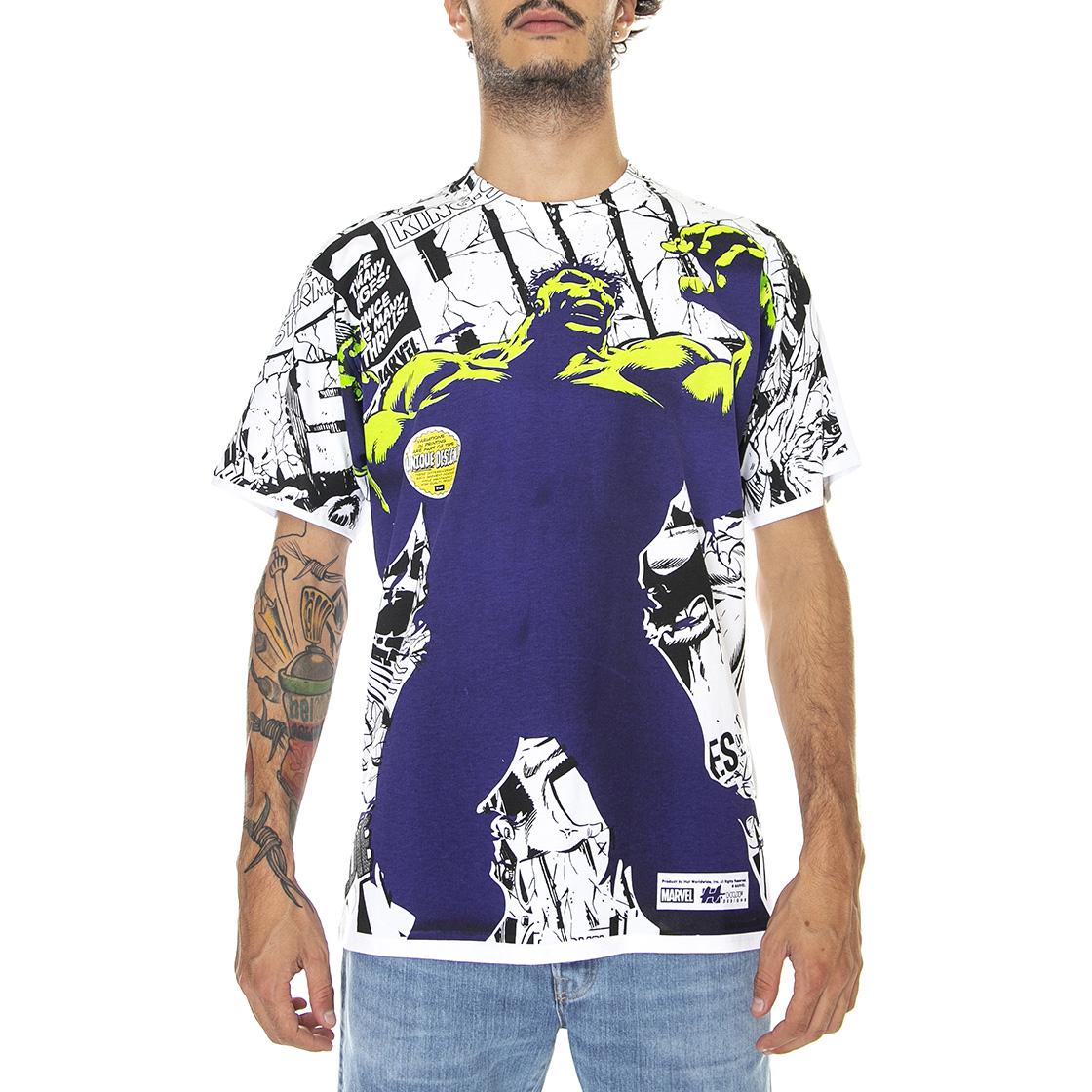 Gamma S/S Tee White - Maglietta Girocollo Uomo Bianca / Multicolore TS01973-WHITE  HUF 
