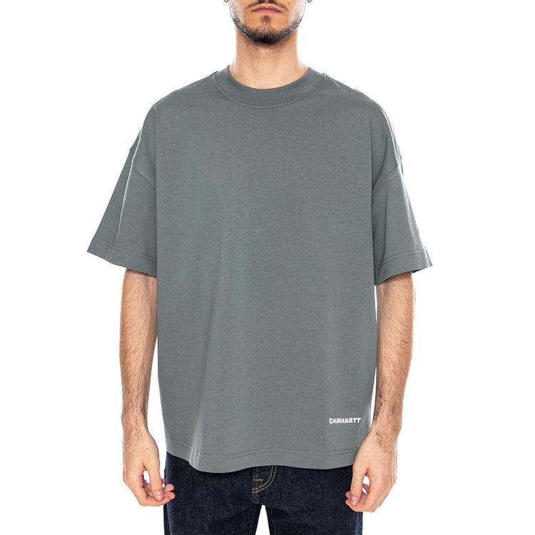 S/S Link Script T-Shirt Velvet Green / White - Maglietta Girocollo Uomo Verde I031373 3HLXX CARHARTT WIP 