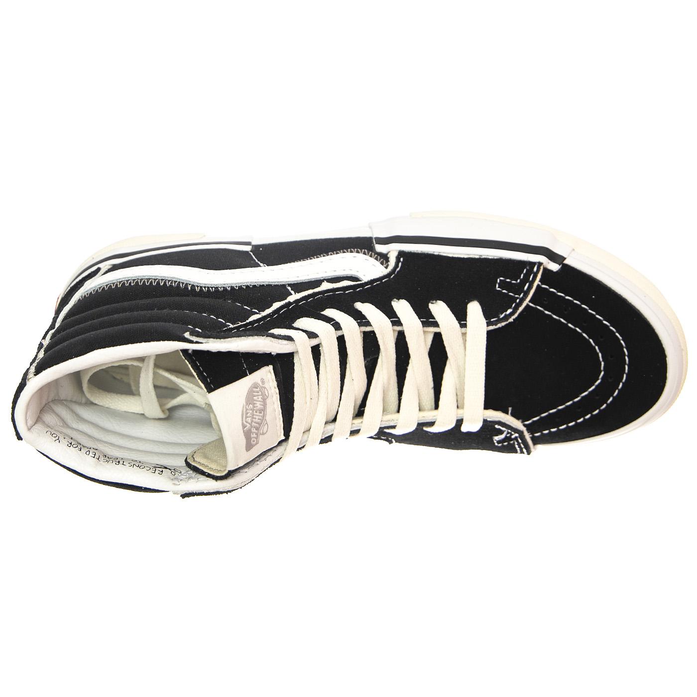 SK8-Hi Reconstruct Black / True White - Scarpe Stringate Profilo Alto Uomo Nere VN0005UK6BT1  VANS 