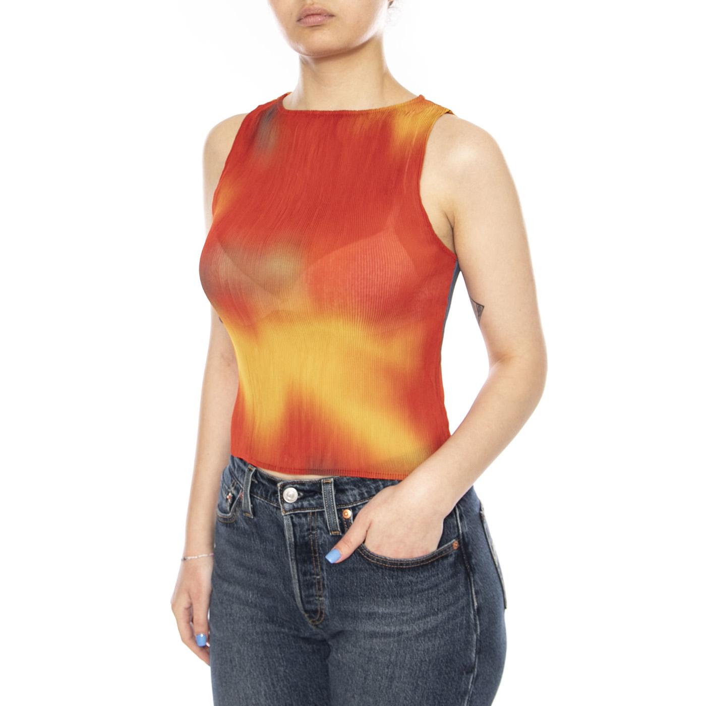 FLOWERS PLEATED DORA TOP - Top Donna Multicolore WTP00265 MLT THINKING MU 