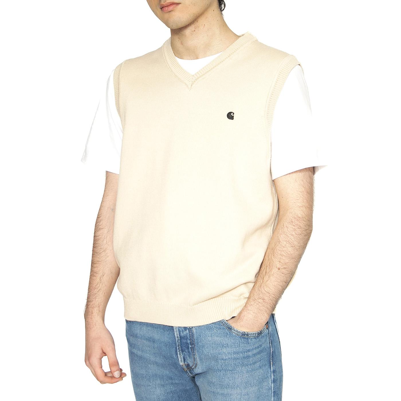 Madison Vest Sweater Fleur De Sel / Black - Gilet Uomo Beige I033036.2NQXX  CARHARTT WIP 