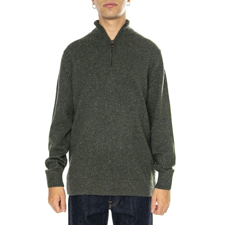 Essential Tisbury Half Zip Dark Seaweed - Maglione Uomo Verde MKN1187-GN79  BARBOUR 