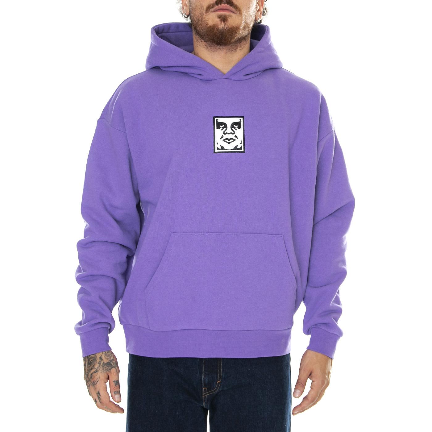 M' Icon Extra Heavy Hood II Fleece Passion Flower - Felpa con Cappuccio Uomo Viola 112470196-PAS  OBEY 