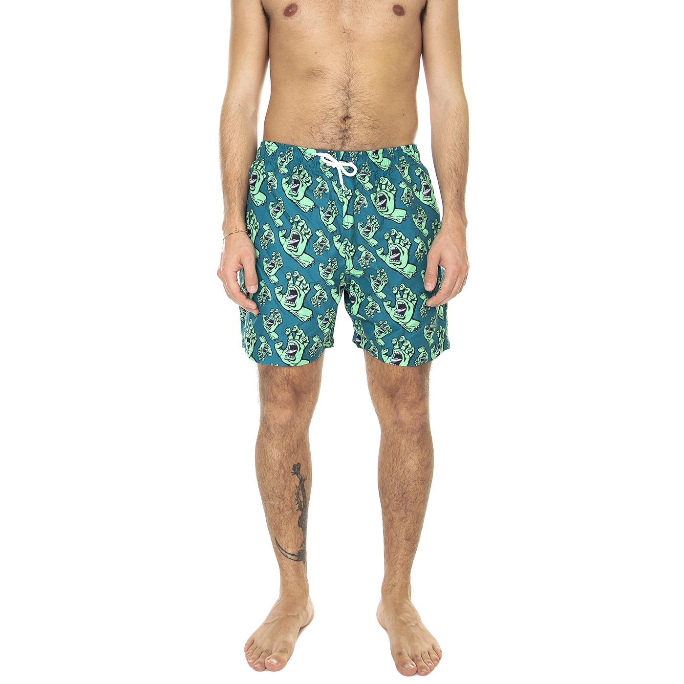 M' Hands All Over Swimshort Verdigris - Costume da Bagno Uomo Multicolore Hands All Over Swimshort Verdigris  SANTA CRUZ 