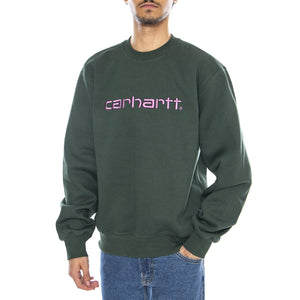 Carhartt Sweat Sycamore Tree / Phlox - Felpa Girocollo Uomo Verde I030546.38EXX  CARHARTT WIP 