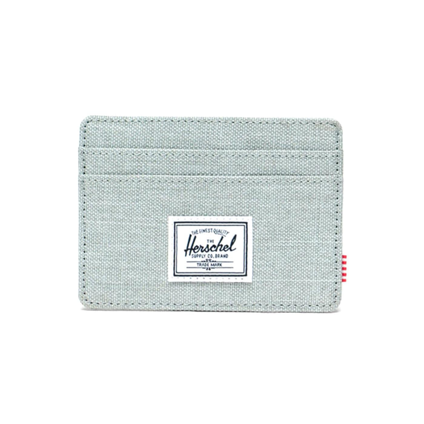 Charlie Cardholder Iceberg Green Crosshatch - Poratcarte Verde 30065 06569 HERSCHEL 