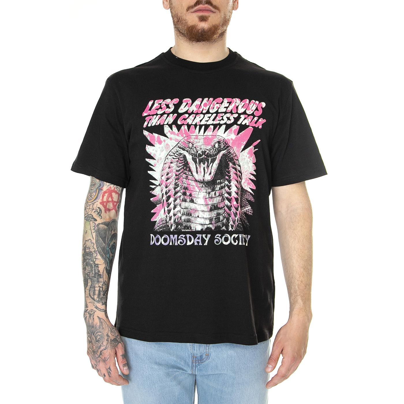 M' Careless T-Shirt Black - Maglietta Girocollo Uomo Nera TSH0380BLK  DOOMSDAY 