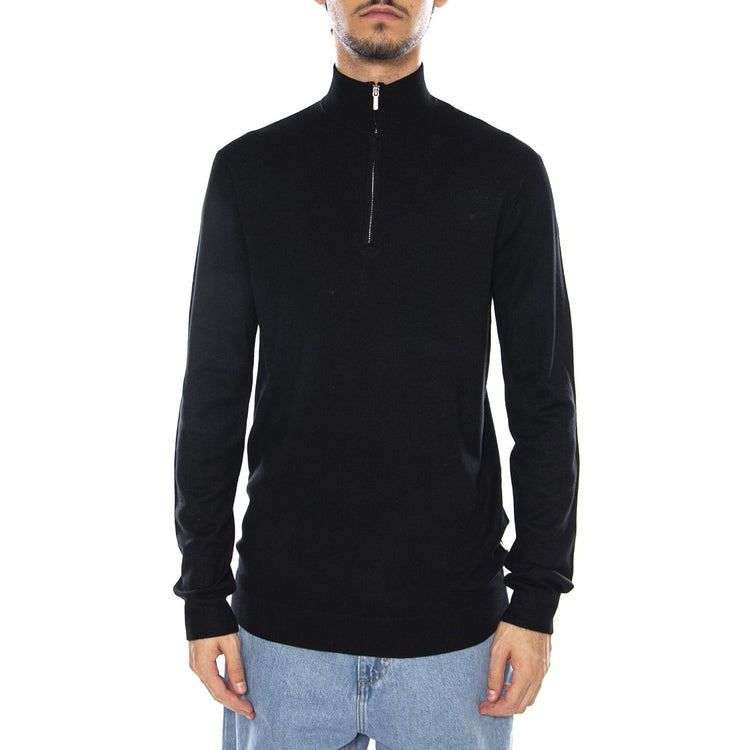 WYLER Life Reg 14 Half Zip Knit Noos Black - Maglione Collo Alto con Zip Uomo Nero 22021264-3766307  ONLY & SONS 