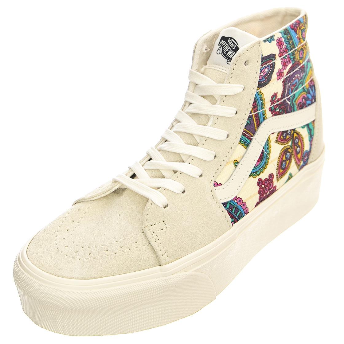 UA SK8-Hi Tapered Stackfo Paisley Bloom Turtledove - Scarpe Stringate Profilo Alto Donna Bianche / Multicolore VN0A7Q5PDJR1  VANS 