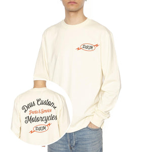 Iota Ls Tee Dirty White Maglietta Girocollo Maniche Lunghe Uomo Beige DMP251946A_DWH  DEUS EX MACHINA 