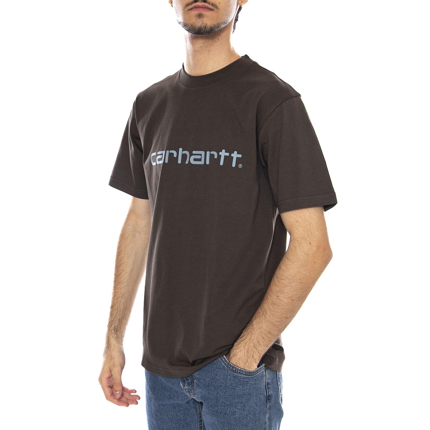 S/S Script T-Shirt Vitola / Citadel - Maglietta Girocollo Uomo Marrone I035700.3CEXX  CARHARTT WIP 