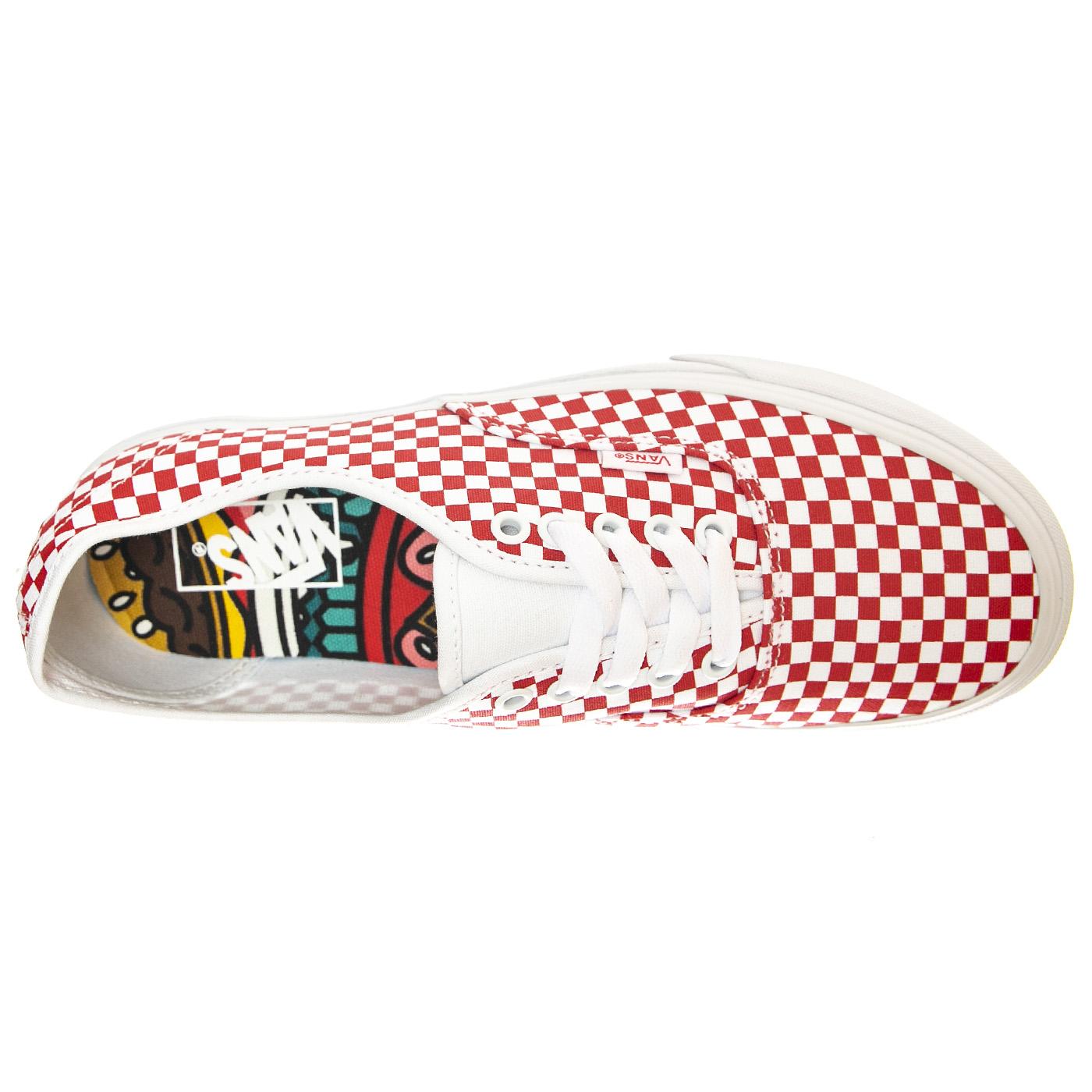 UA Authentic Van Doren Special Checkerboard - Scarpe Stringate Profilo Basso Uomo Bianche / Rosse VN0A5KS97051  VANS 