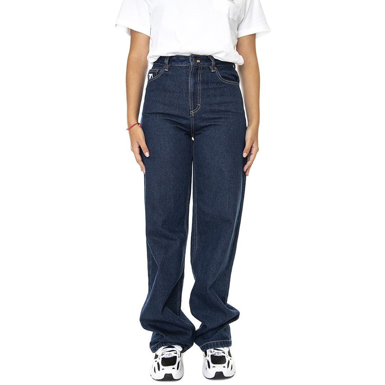 Og Raw Denim Wide Leg Pants Dark Blue - Pantaloni Denim Jeans Donna Blu KRCKW213-022-1  KARL KANI 