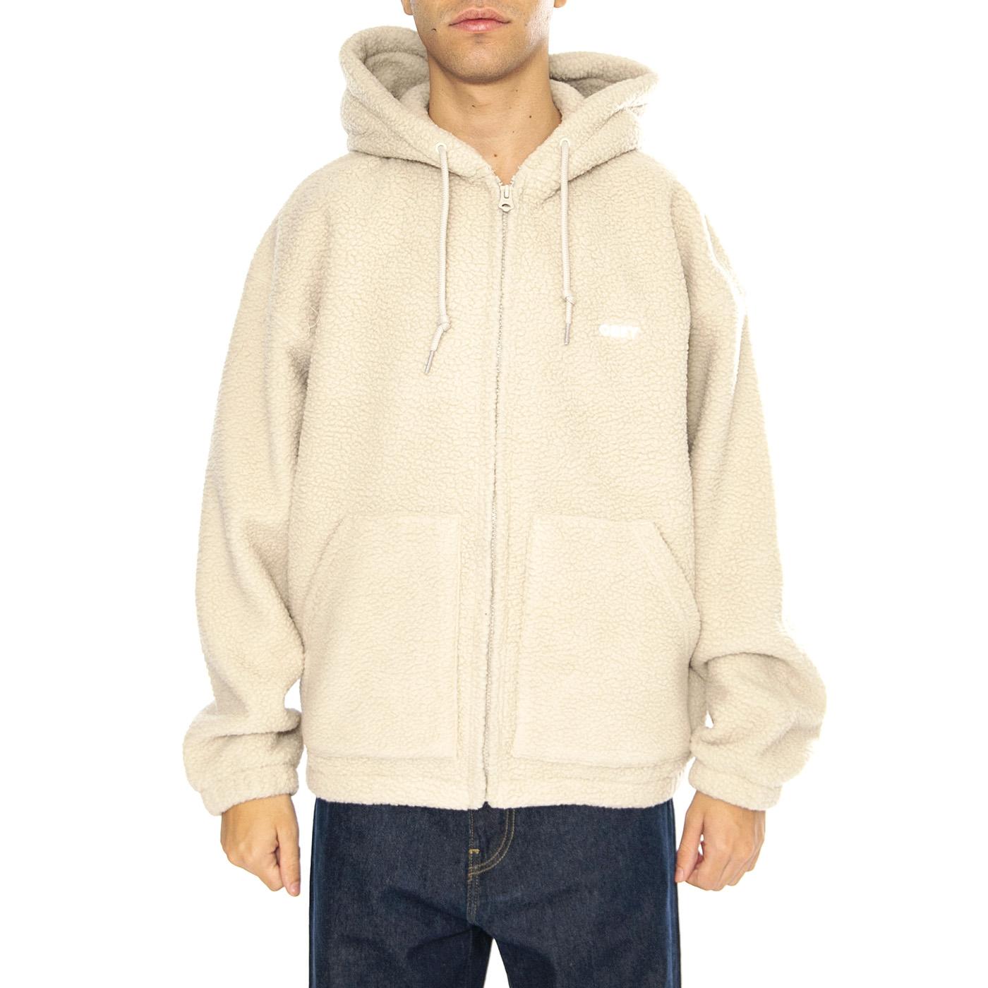 Gaze II Hooded Jacket Silver Grey - Felpa con Cappuccio Uomo Beige 121800542-SIG  OBEY 