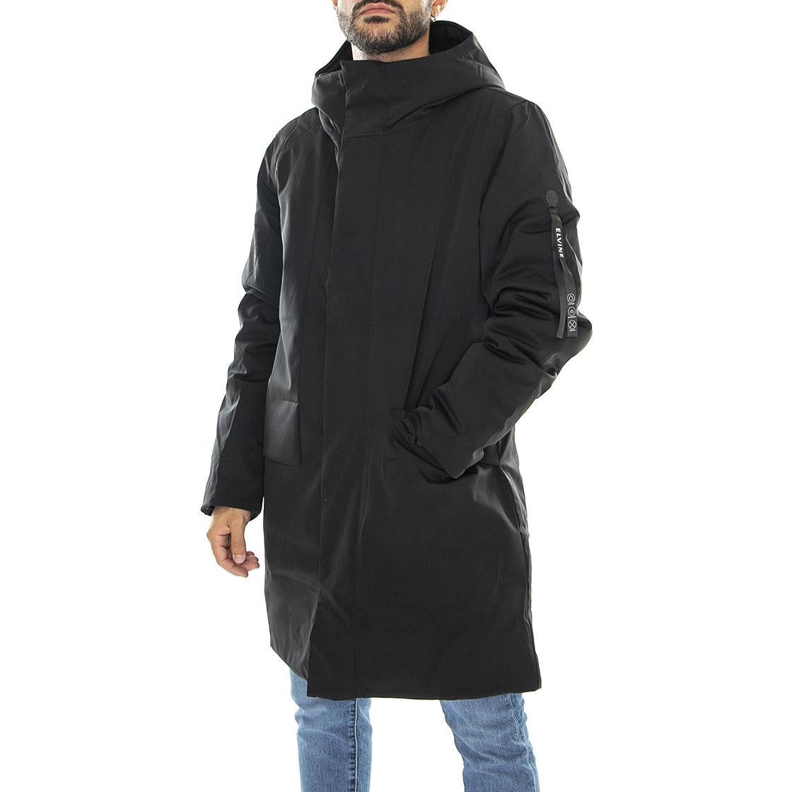M´s Jacket Franc Black Function Stretch Rec - Giacca Invernale con Cappuccio Uomo Nera 330635-110  ELVINE 