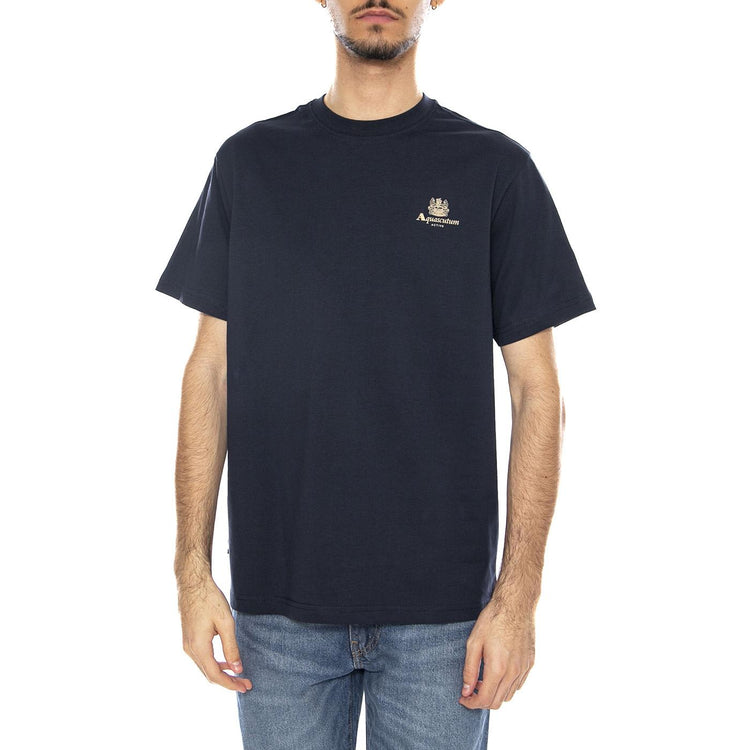 Small Logo T-Shirt -- Maglietta Girocollo Uomo Navy AA_ICON_TS006_11 . AQUASCUTUM 