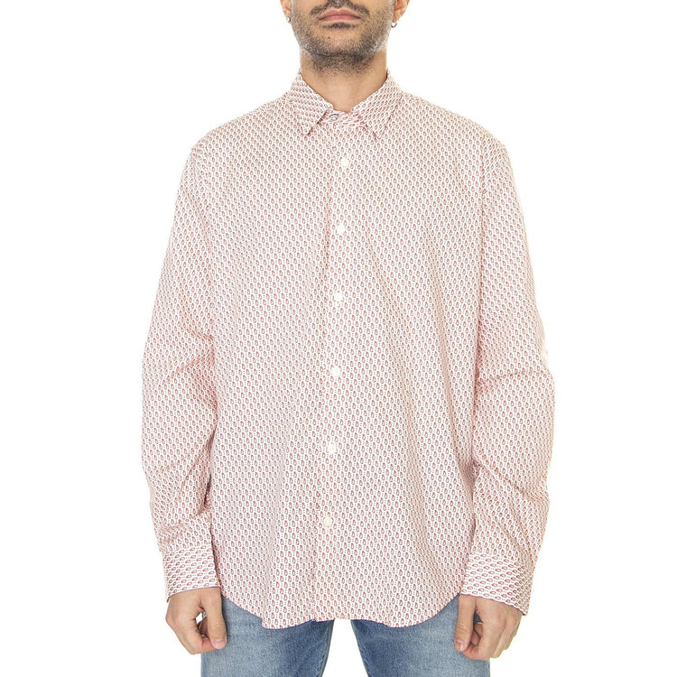 LS Fine Geo Print Shirt Terracotta - Camicia Uomo Multicolore 59112-340  BEN SHERMAN 