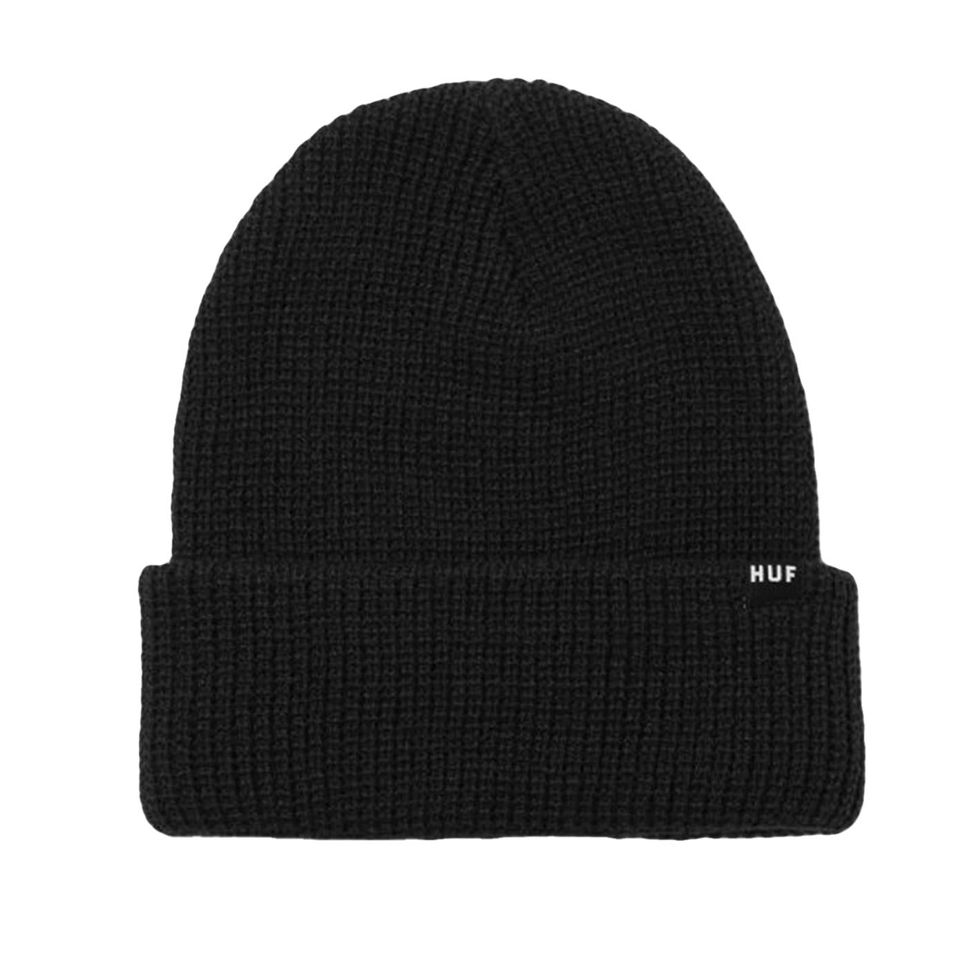 Set Usual Beanie Black - Cappellino Nero in Maglia BN00134 BLK HUF 