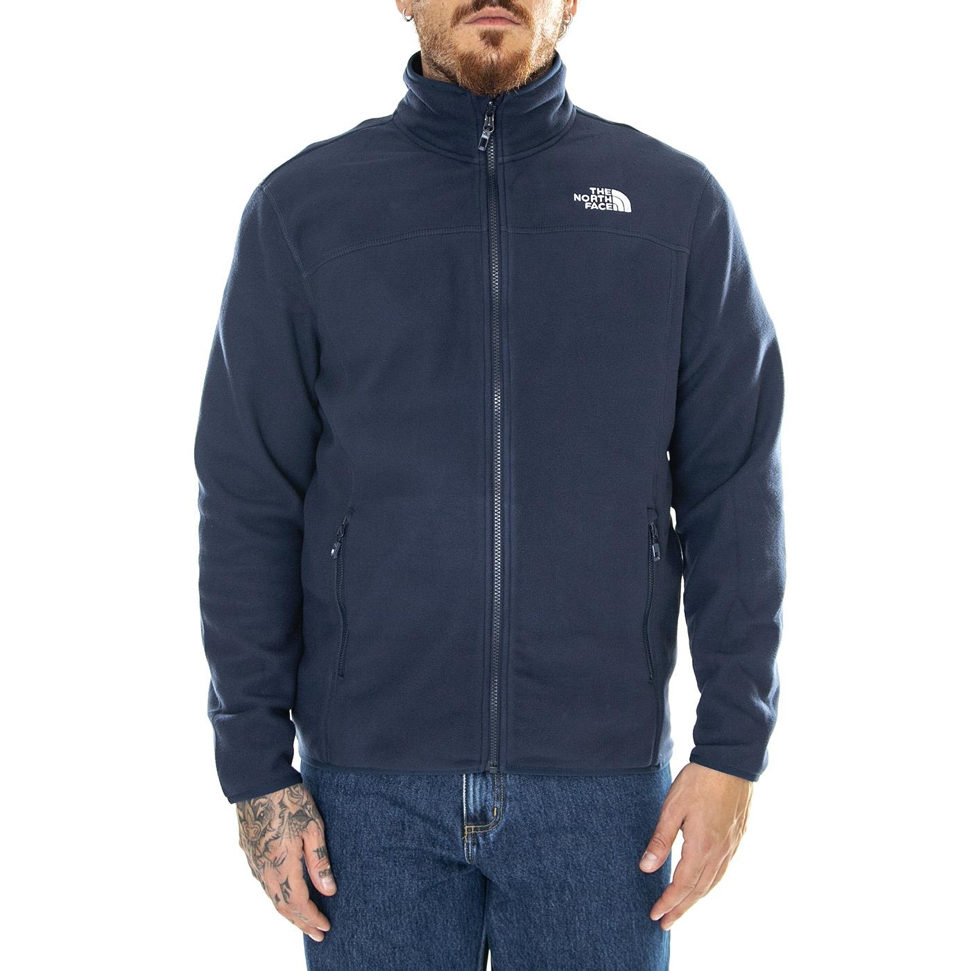 M 100 Glacier Fullzip EU Summit Navy - Felpa con Cappuccio Uomo Blu NF0A855X8K21  THE NORTH FACE 