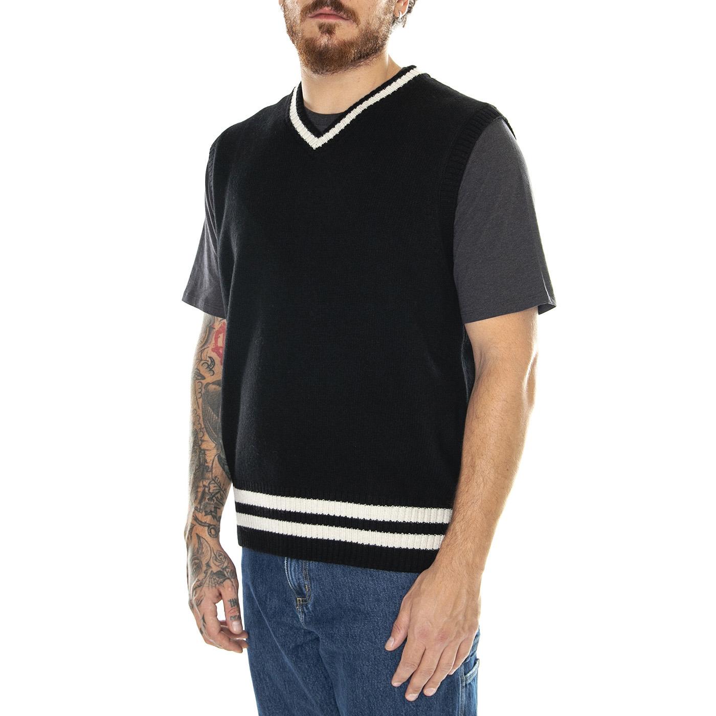 Stanford Vest Sweater Black / Salt - Gilet Uomo Nero I032282.1T8XX  CARHARTT WIP 