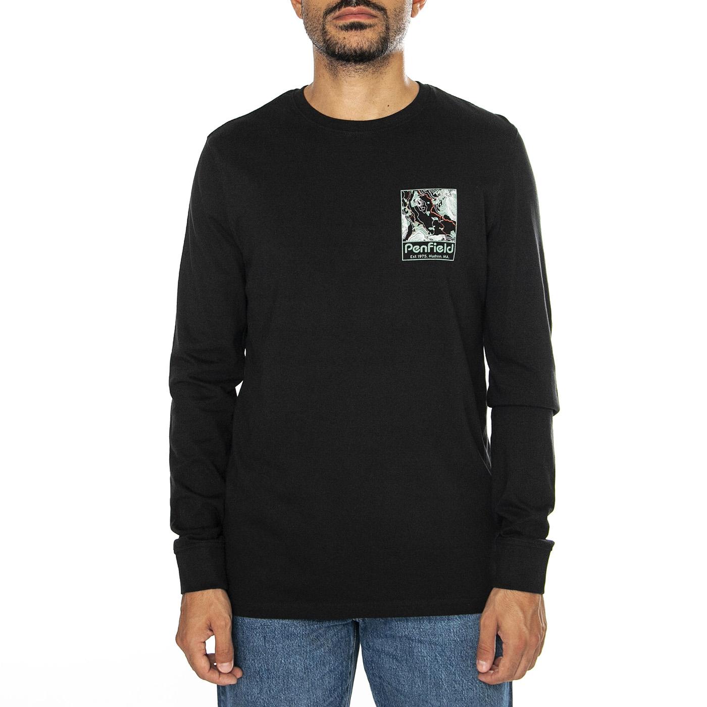 Penfield Yosemite Trail Back G Black - Maglietta Girocollo Uomo Nera PFD0166-023  PENFIELD 