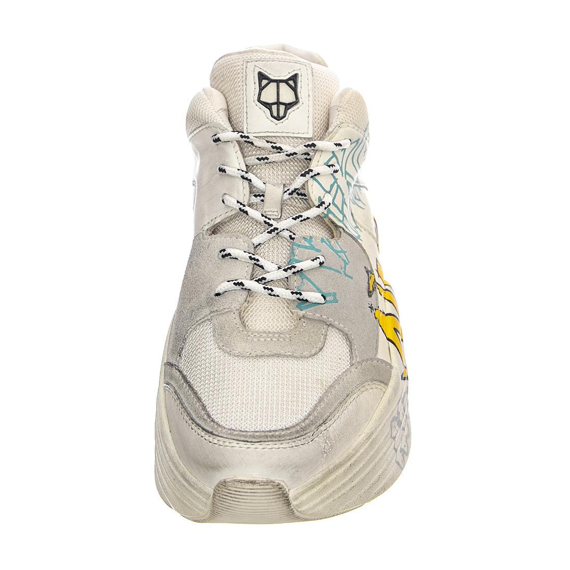 Titan - Scarpe Stringate Profilo Basso Uomo / Donna Bianche / White Graffiti 40 NWMTITAN-WHTGRAF  NAKED WOLFE 