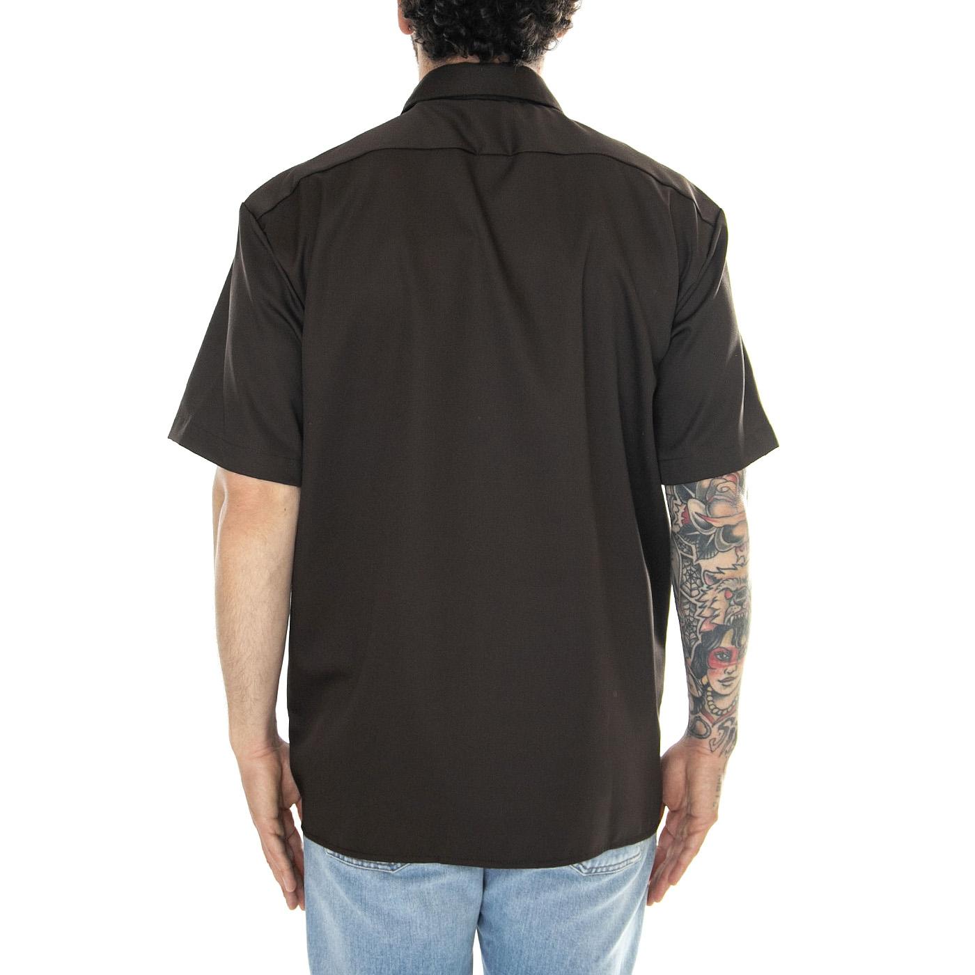 Work Shirt SS Rec Brown - Camicia Maniche Corte Uomo Marrone DK0A4XK7DBX1  DICKIES 