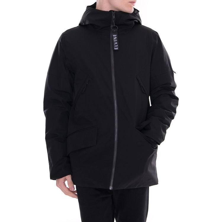 Mens Cole Black Hooded Jacket S 183006-110  ELVINE 