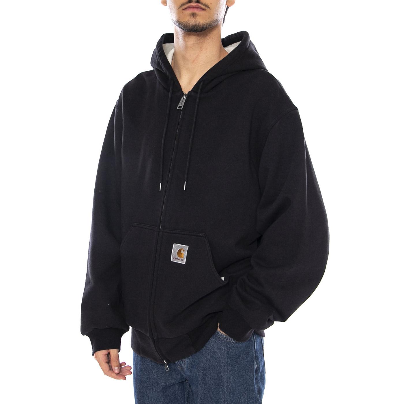 Active Sweat Jacket Black - Felpa con Cappuccio Uomo Nera I035602.8906  CARHARTT WIP 